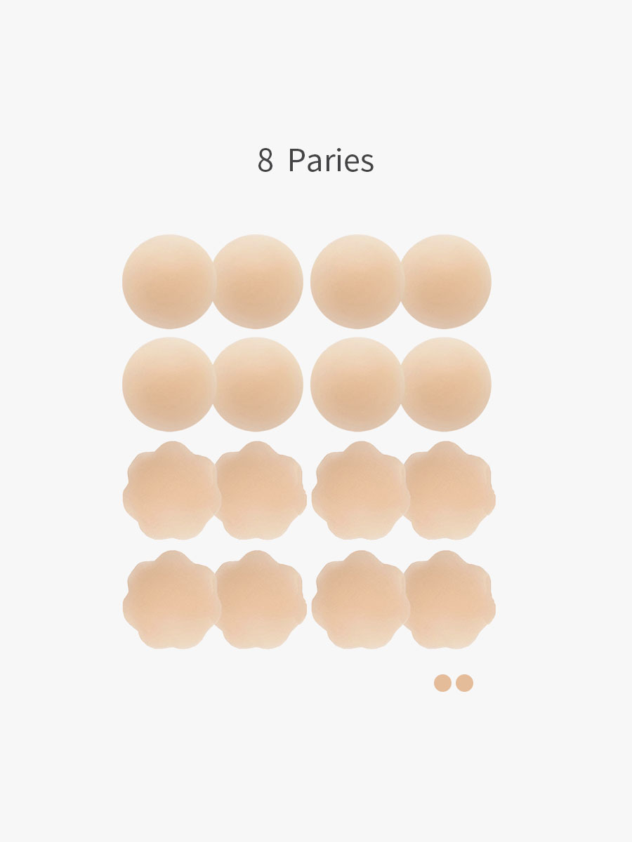 8 Pairs Adhesive Invisible Reusable Silicone Nipple Covers Backless Pasties-Brabic