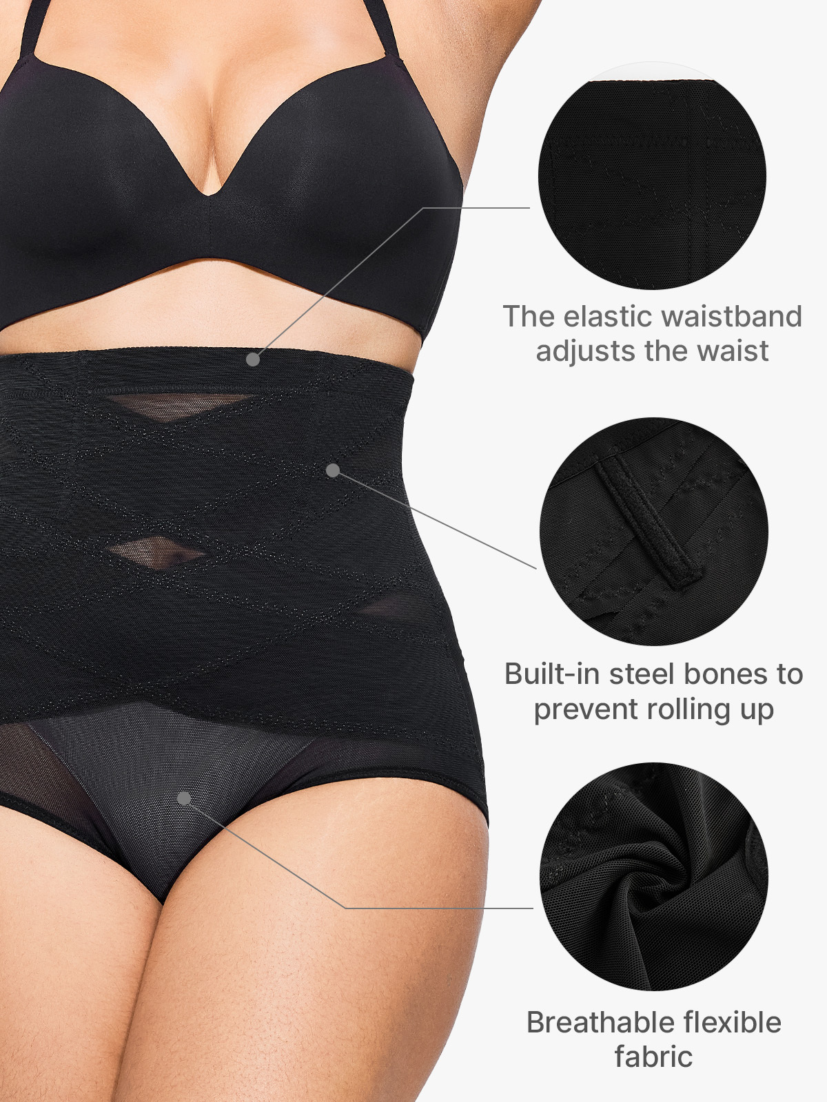 Women Hi-Waist Double Tummy Control Panty-Brabic