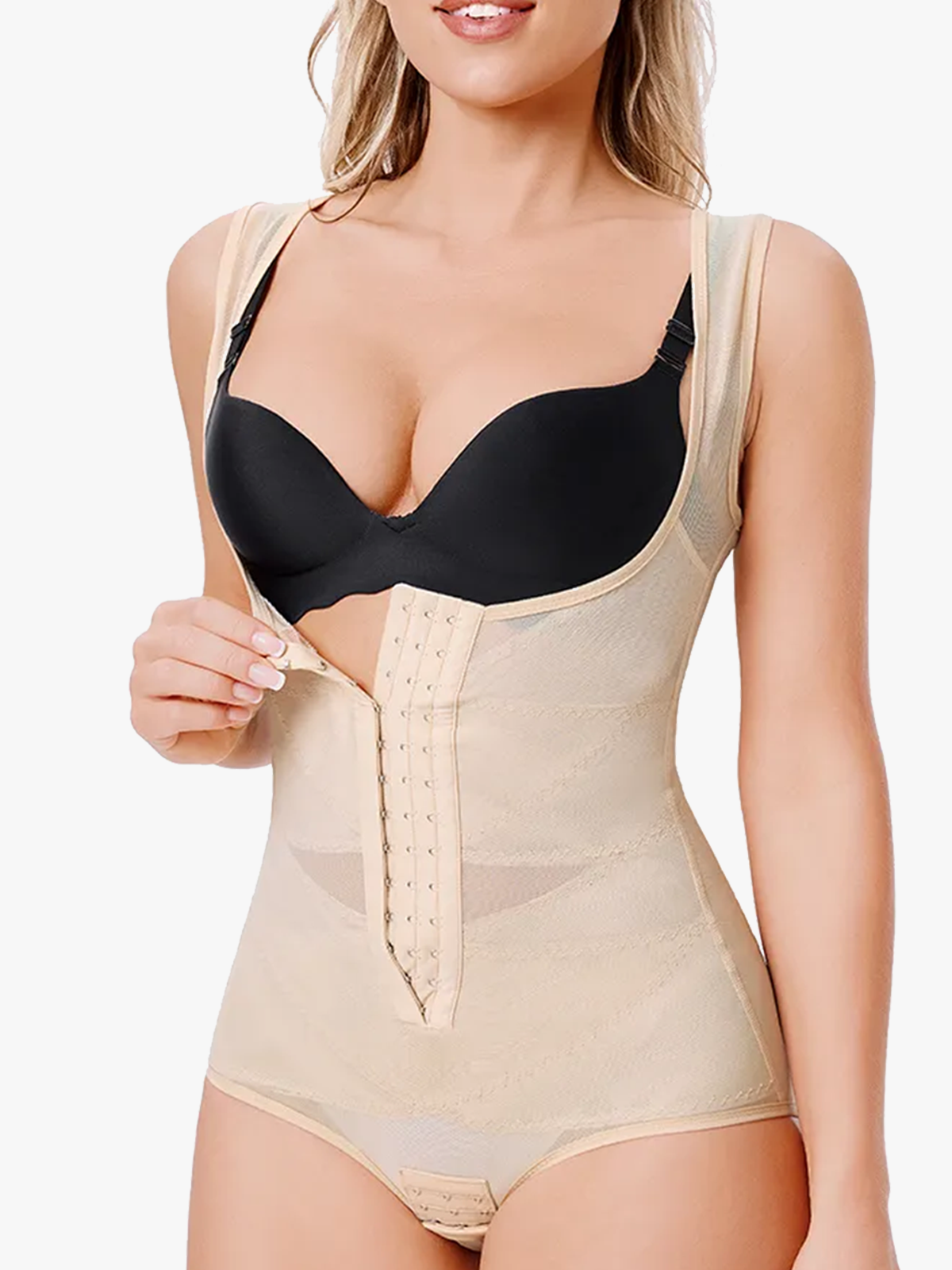 Breathable Mesh Tummy Control Bodysuit With Invisible Hip Lift