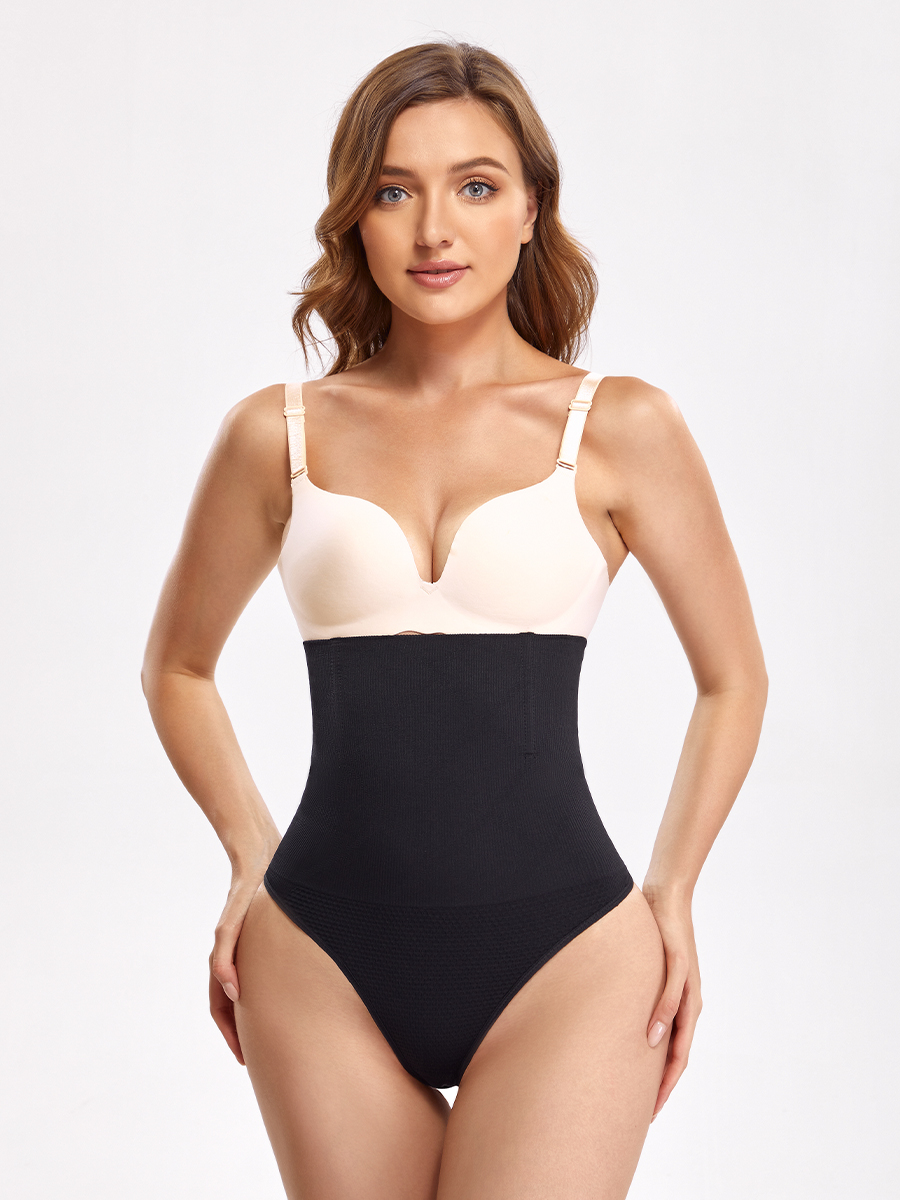 Seamless High Waist Slim Fit Thong Control Panties-Brabic