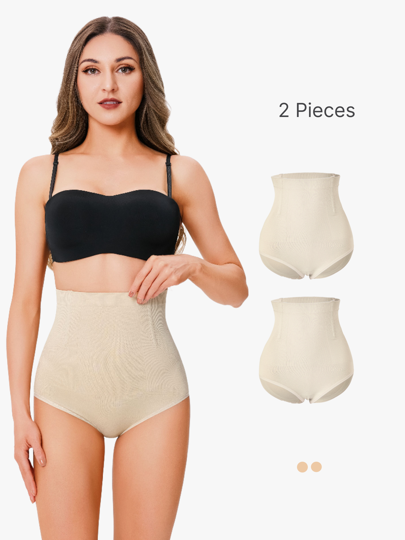 BRABIC 2 Piece Control Panties for Women High Waisted Slimming Shapewear Body Shaper CP004