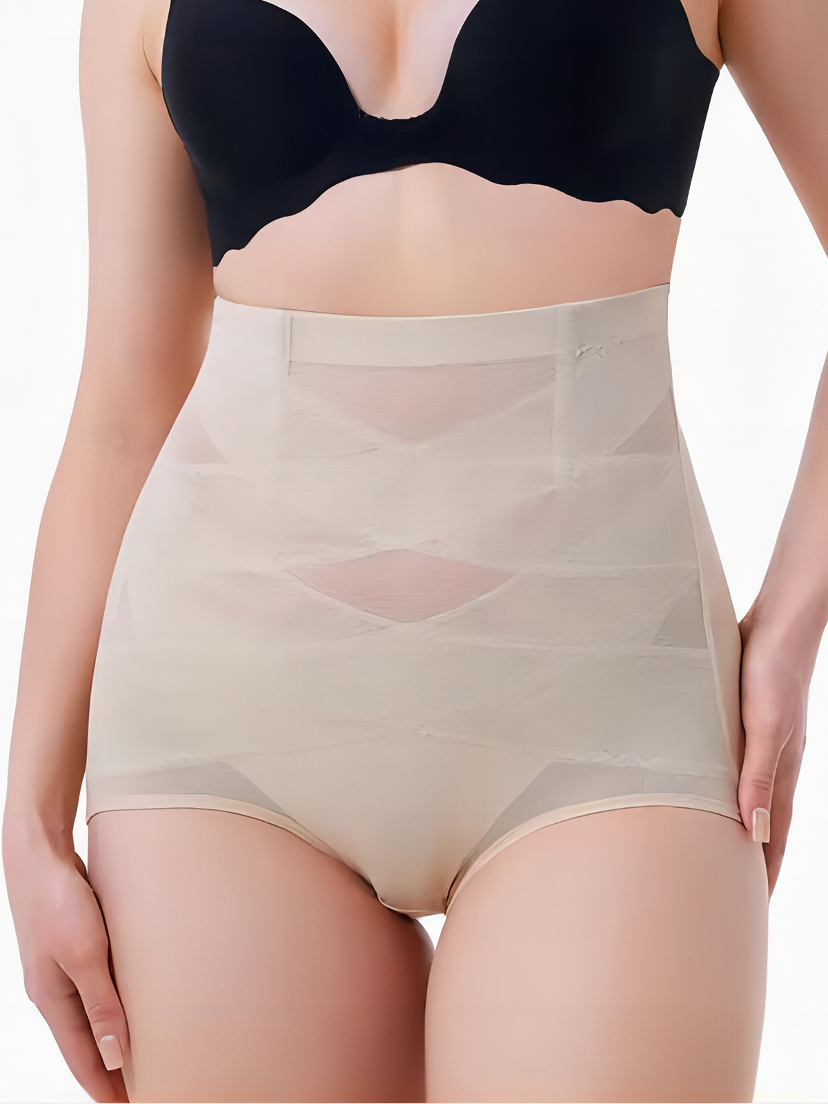 2 Piece Body Shaper High Waist Shorts Invisible Tummy Control Panties-Brabic