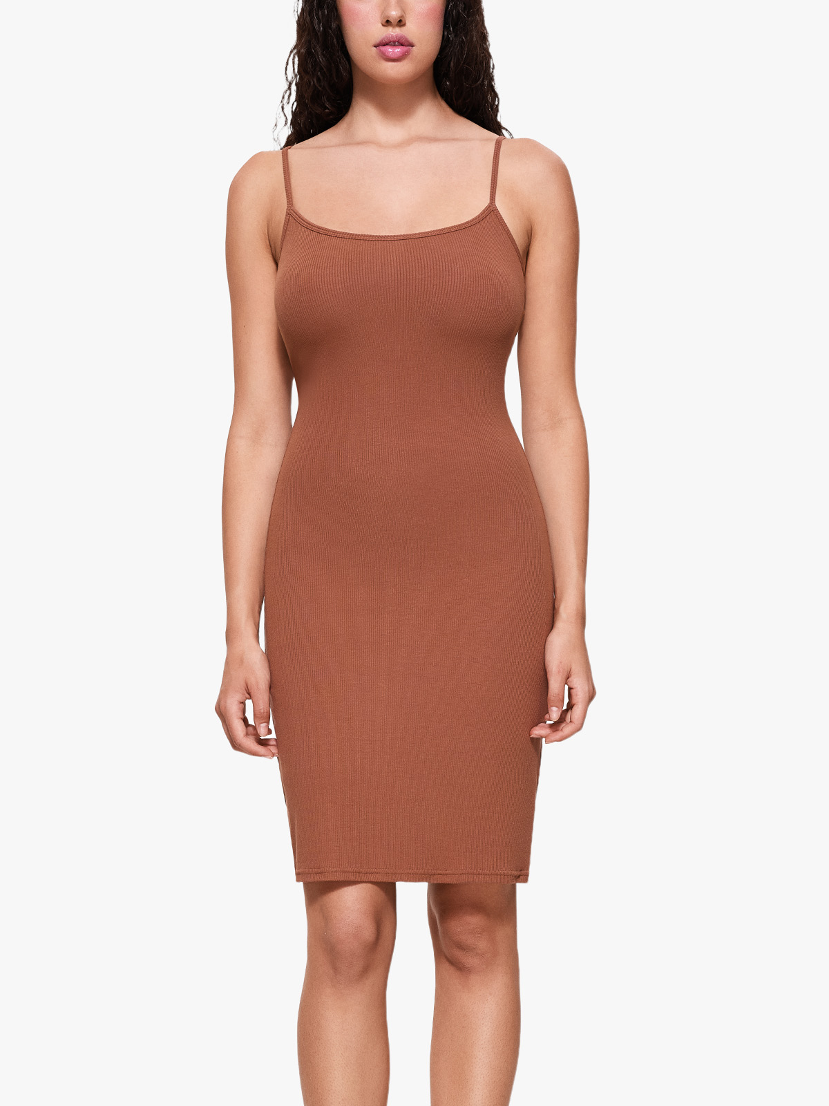 Shapewear Dress Bodycon Built-in Bra Tummy Control Slip Dress with Adjustable Straps