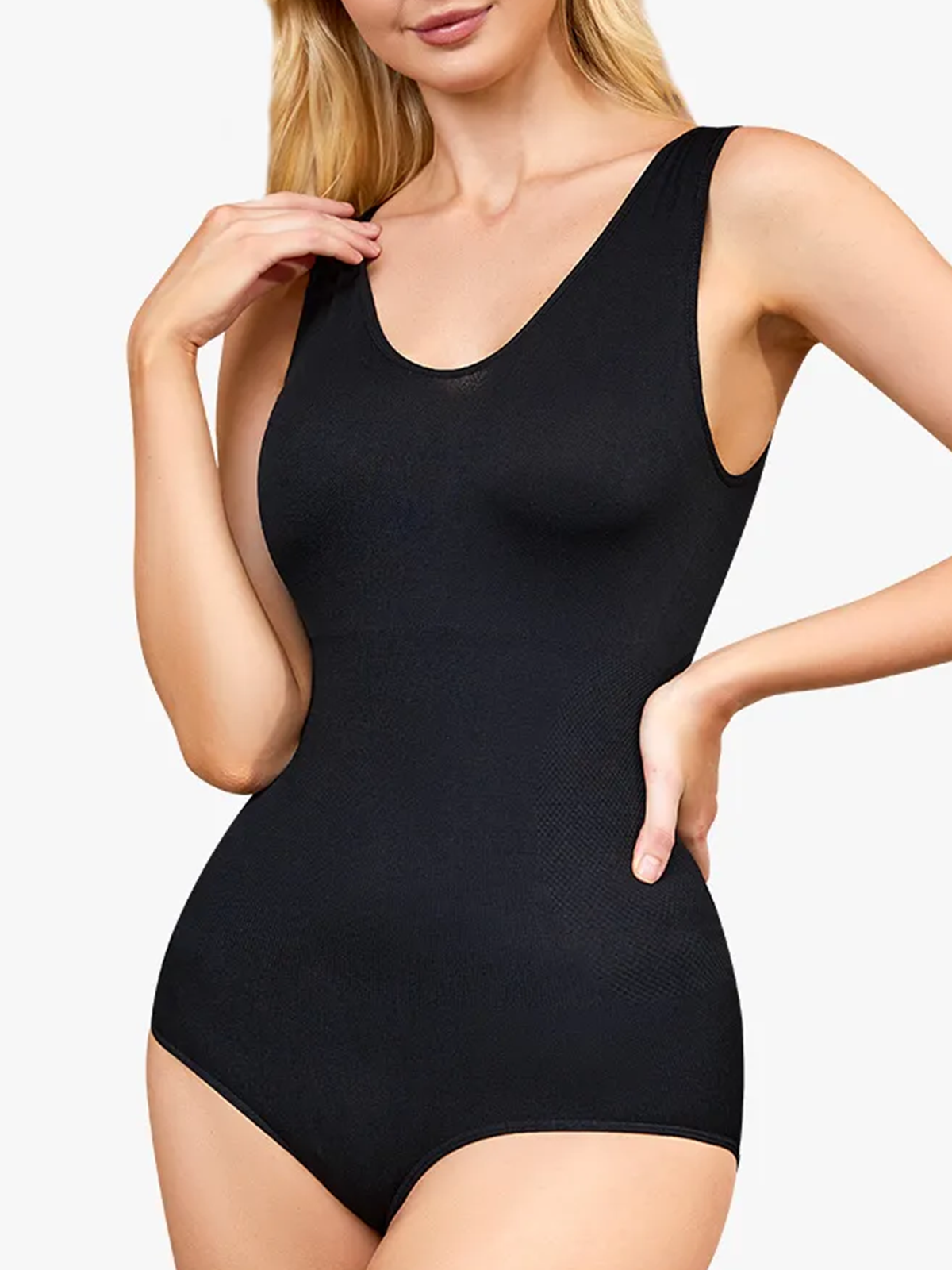 Comfortable Seamless V Neck Sleeveless Bodysuit-Brabic