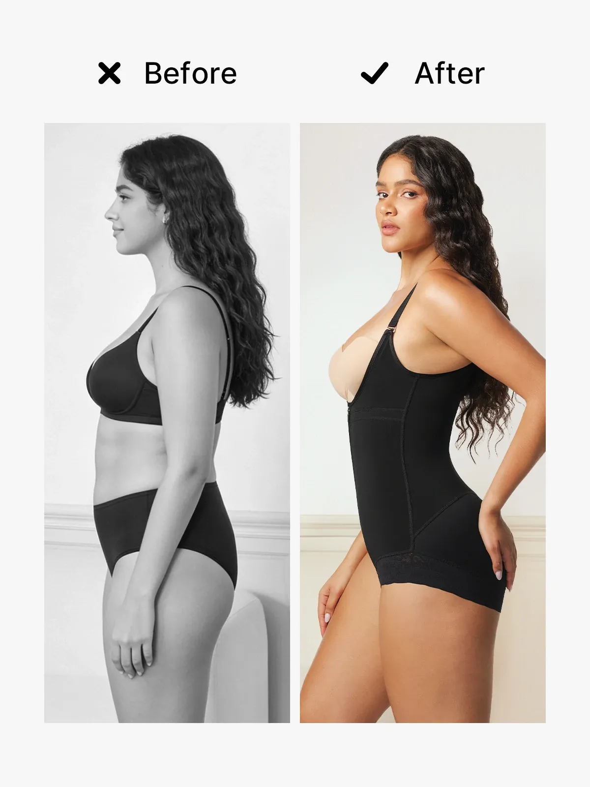 Open Bust Tummy Control Crotch Opening Brief Bodysuit