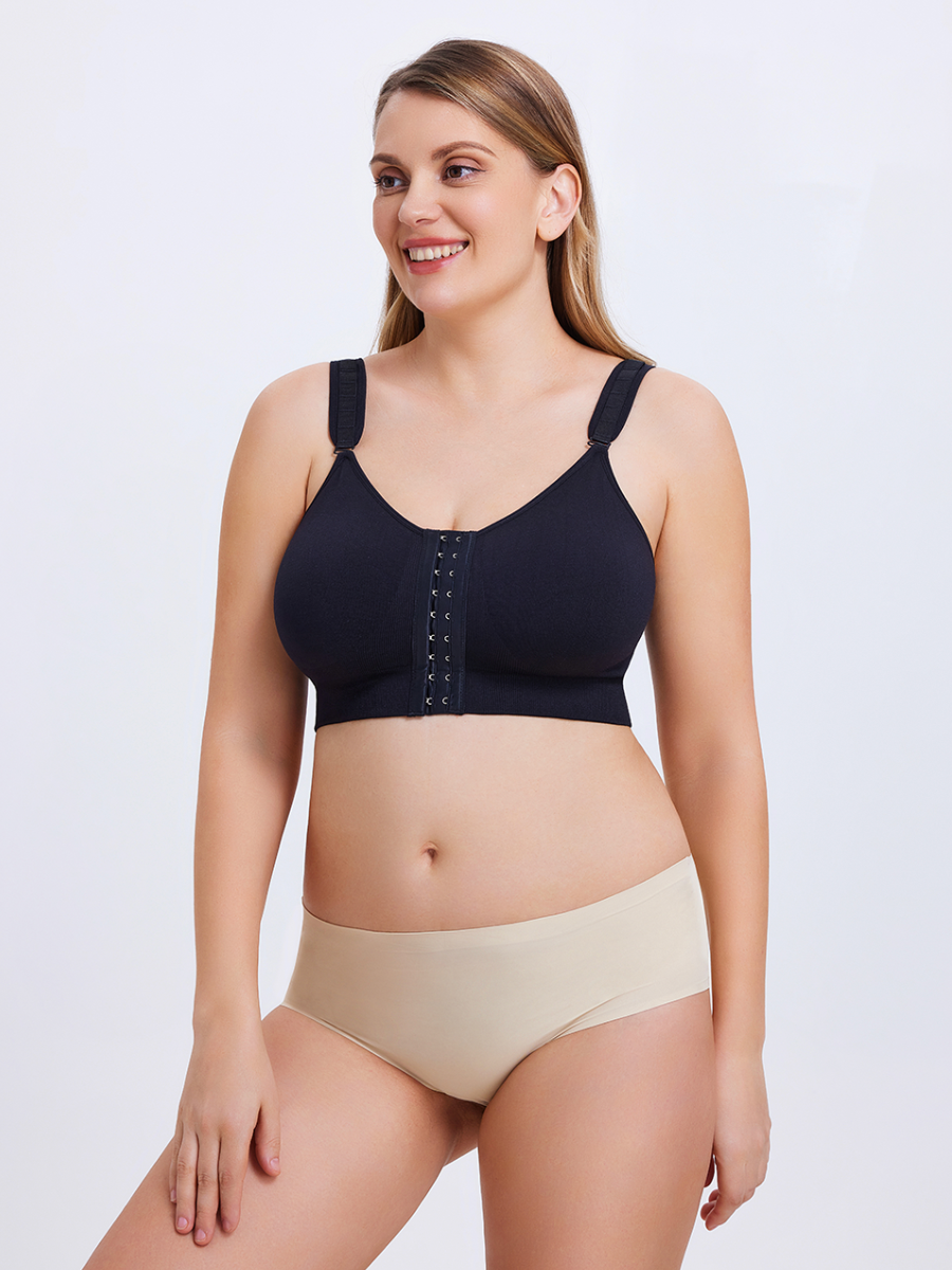 Full Coverage Post Surgery Everyday Bra Front Closure Mastectomy Bra-Brabic