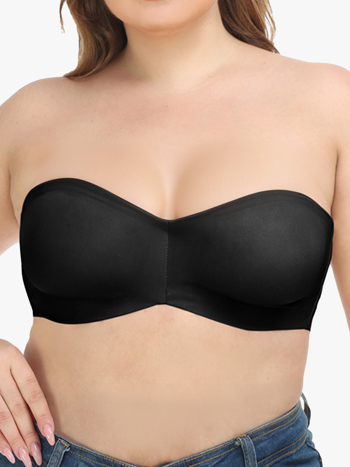 Plus Size Ice Silk Support Bra with Detachable Srtaps-Brabic