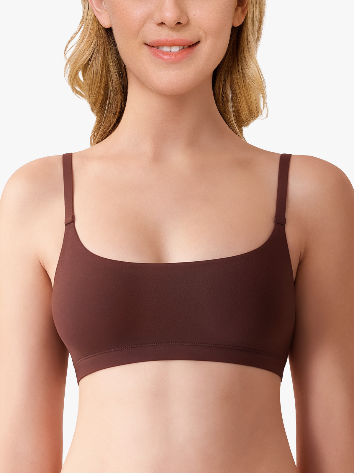 Smooth Square Neck Wireless Cami Bras-Brabic