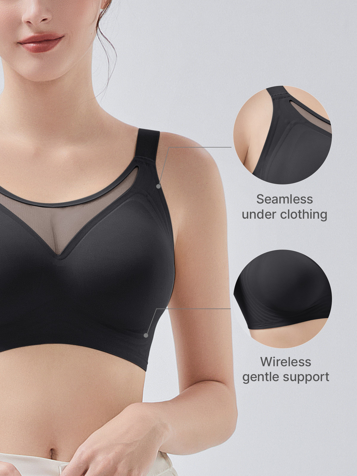 Sheer Mesh Soft Smoothing Wireless Everyday Bra