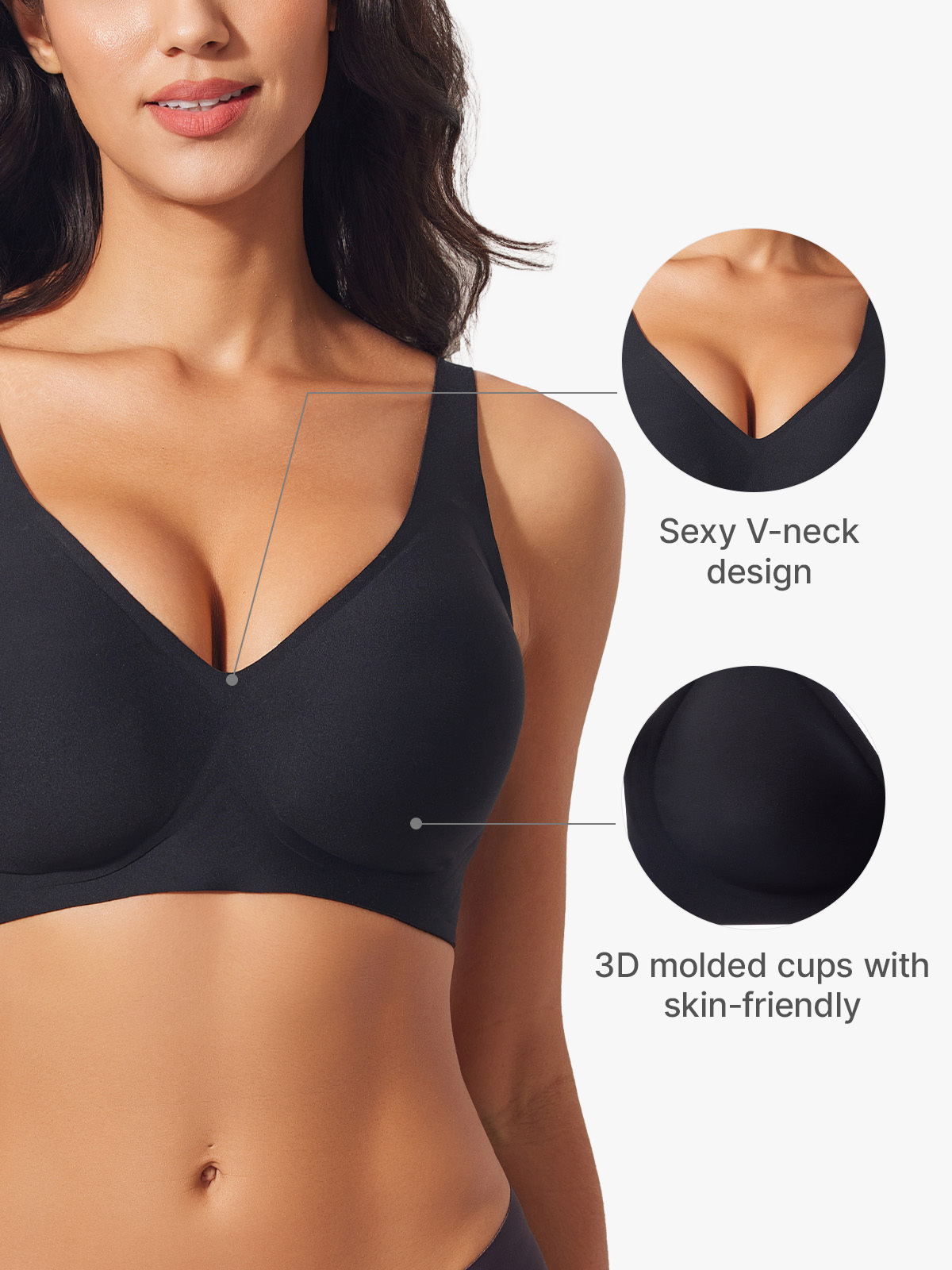 Seamless Plunge Comfy Wireless Bra