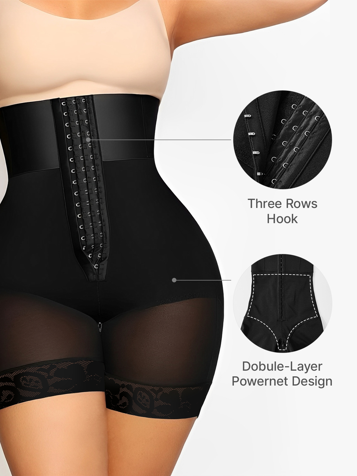 Front Buckle High Waist Tummy Control Crotch Opening Control Panty