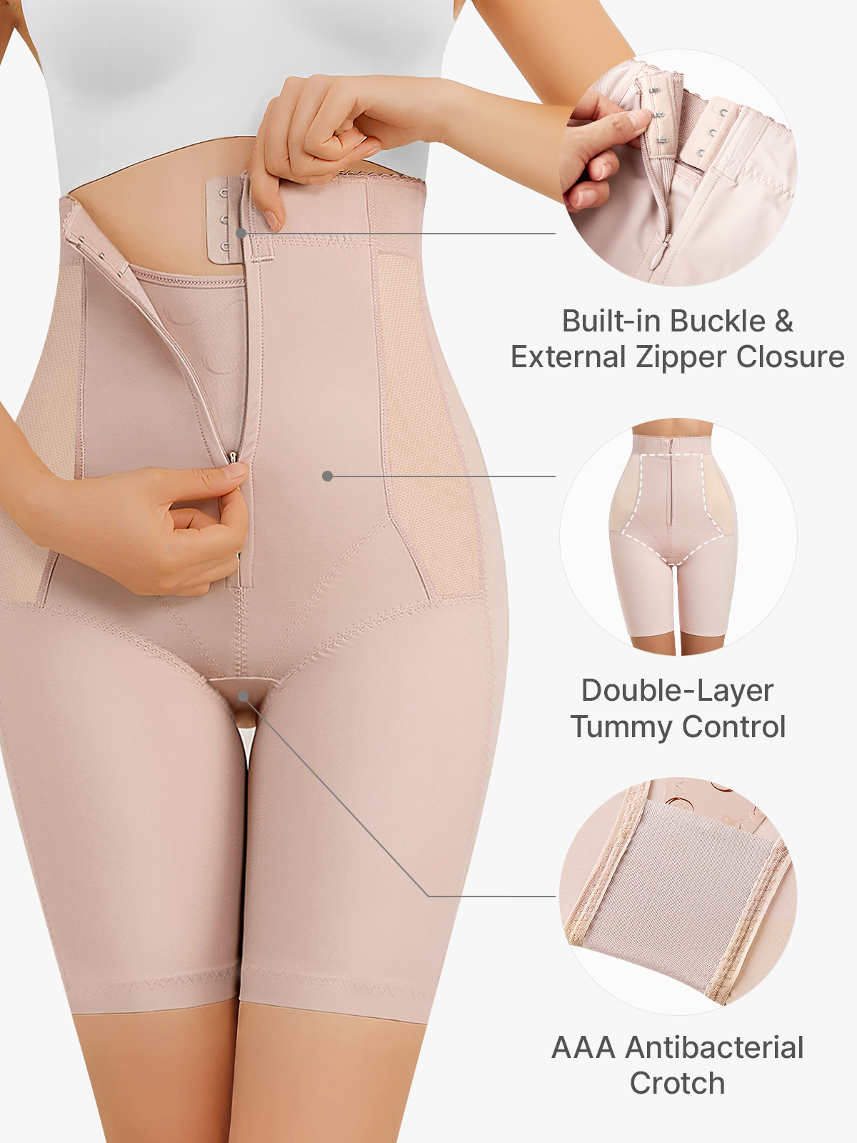High Waist Double Tummy Control Mid Thigh Control Panty