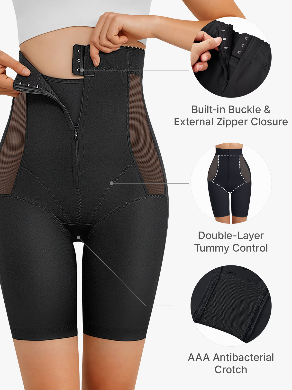High Waist Double Tummy Control Mid Thigh Control Panty