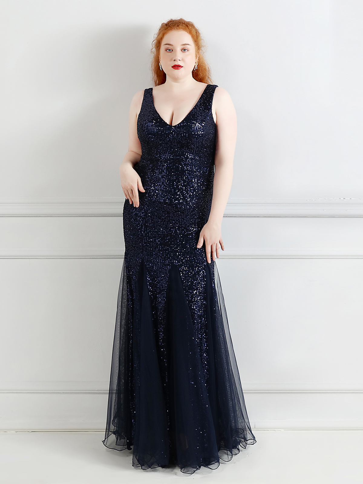 Mesh Panelled Sequin Maxi Mermaid Gown