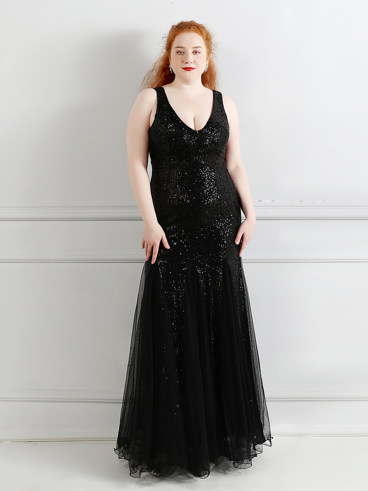 Mesh Panelled Sequin Maxi Mermaid Gown