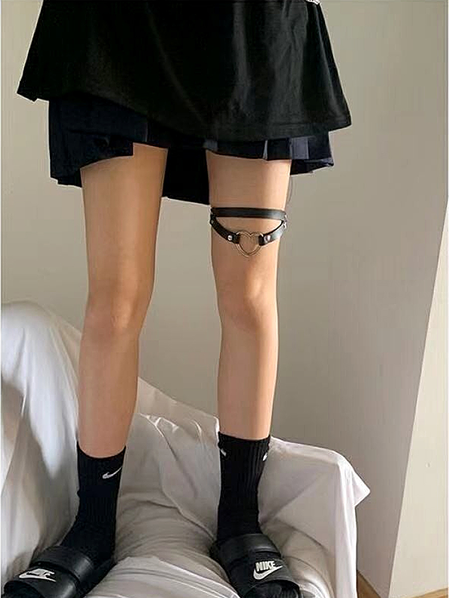 Multicolor PU Simulated Leather Women's Gothic Leg Thigh Elastic Garter Belt GB001