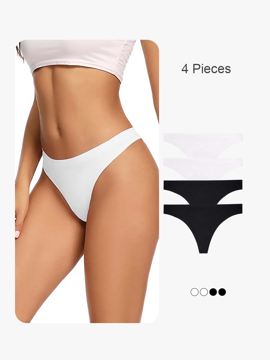 BRABIC 4-Piece Set Seamless Women Underwear Thongs Breathable Panties GT001