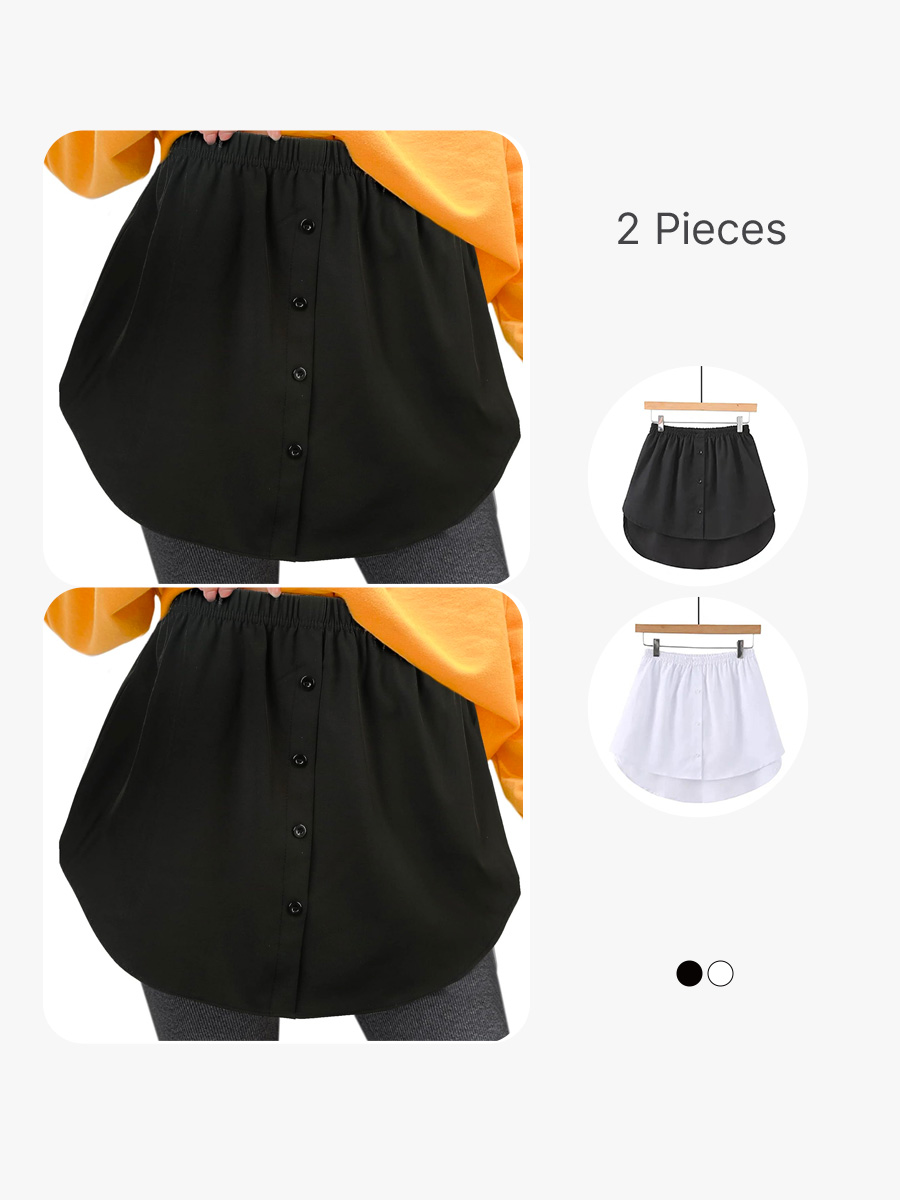 BRABIC Mini Adjustable Shirt Extender Removable Half Length Underskirt with Buttons HS003