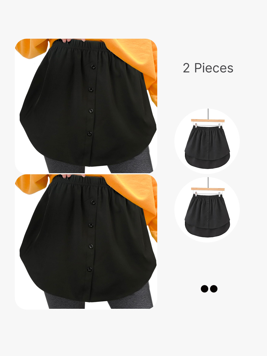 BRABIC Mini Adjustable Shirt Extender Removable Half Length Underskirt with Buttons HS003