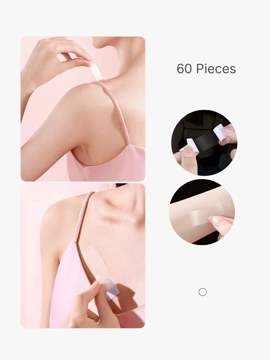 Brabic 60 Strips Double Sided Tape for Women Adhesive Body Clothes Tap
