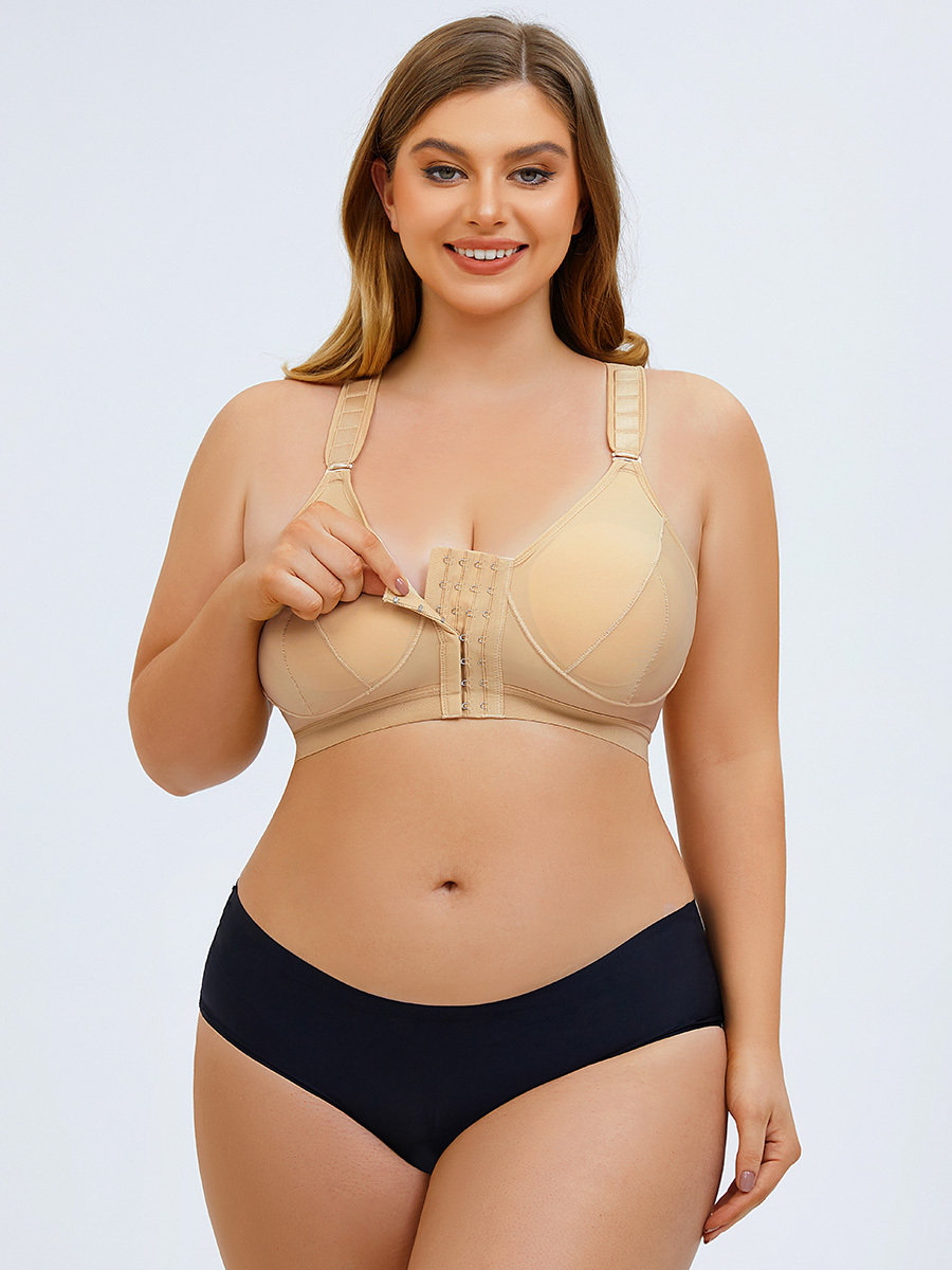 Front Button Racerback Sports Bra Comfortable For Mastectomy -Brabic