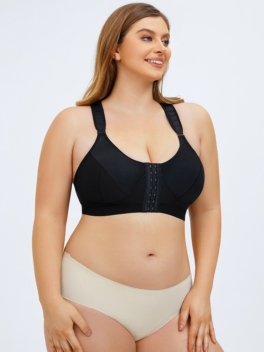 Front Button Racerback Sports Bra Comfortable For Mastectomy -Brabic