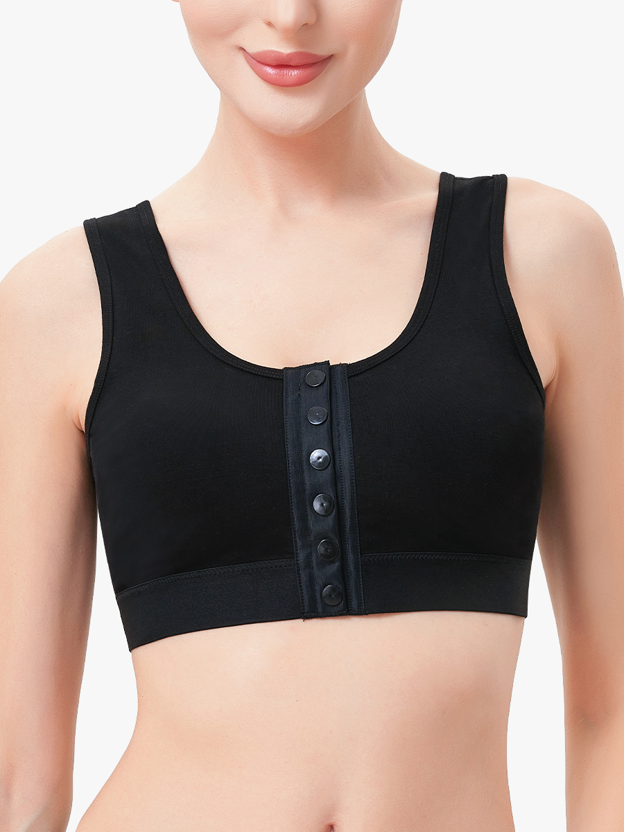 Front Closure Full Coverage Compression Post Surgery Bra Everyday Wear-Brabic