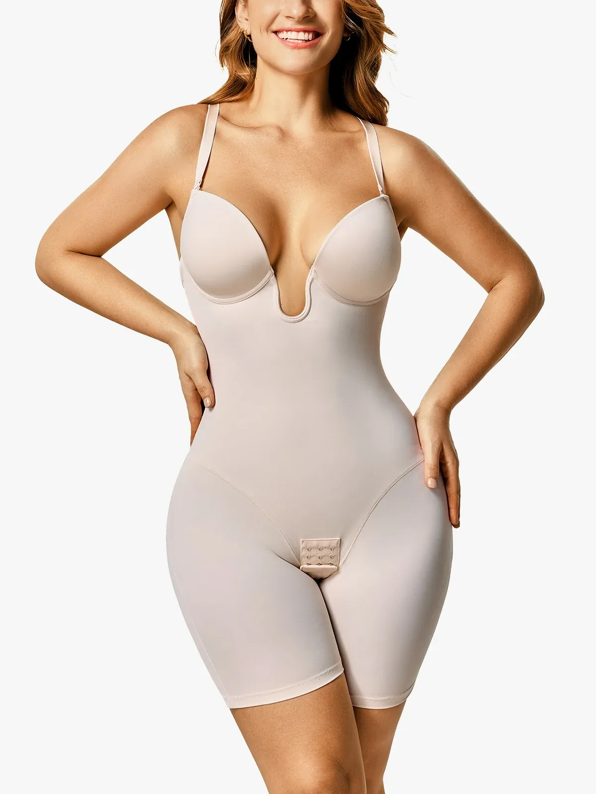 Body à mi-cuisse avec contrôle du ventre en forme de U