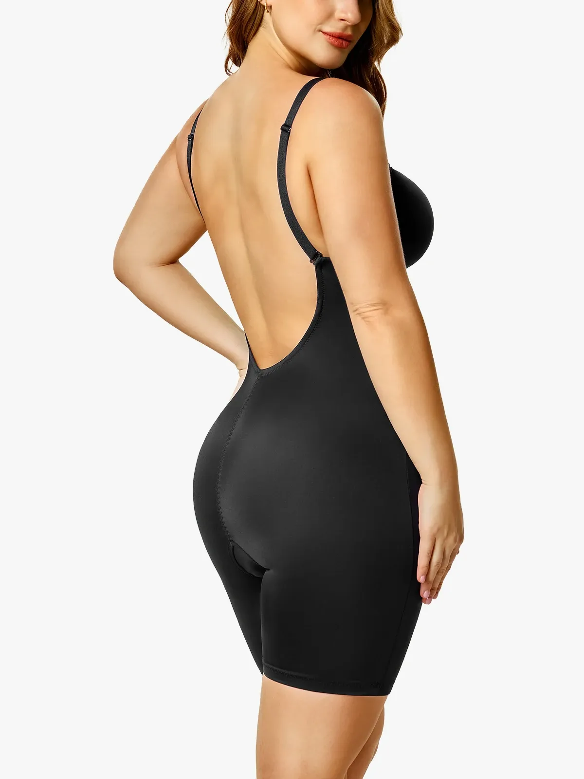Body à mi-cuisse avec contrôle du ventre en forme de U