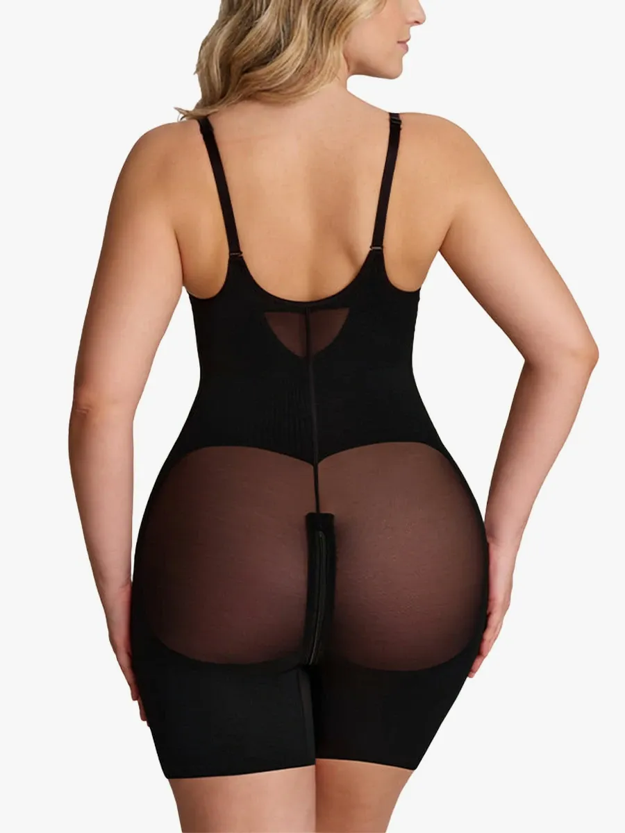 Seamless Plunge Underwire Cami Mid-Thigh Bodysuit