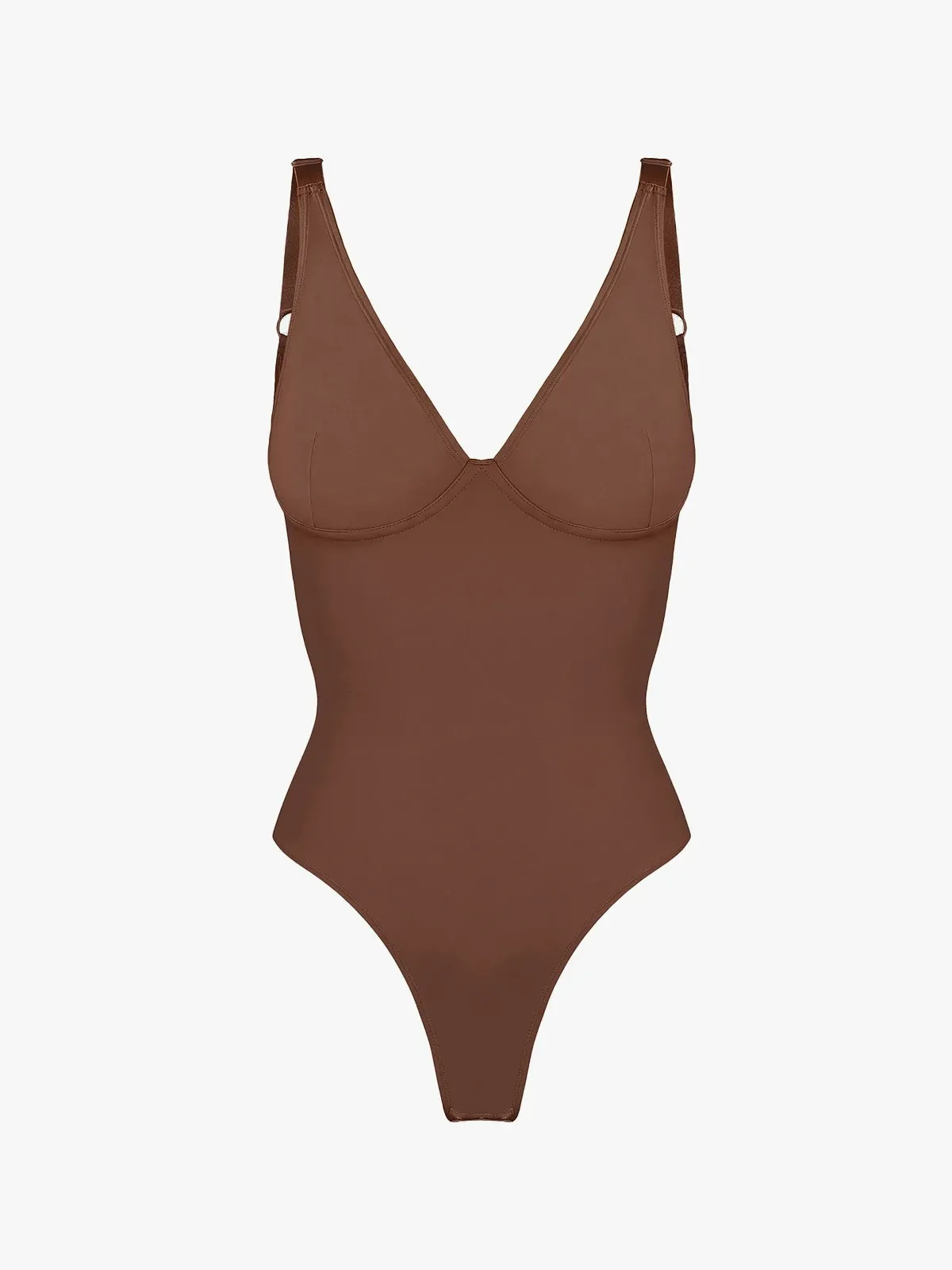 Deep Plunge Underwire Tummy Control Thong Bodysuit