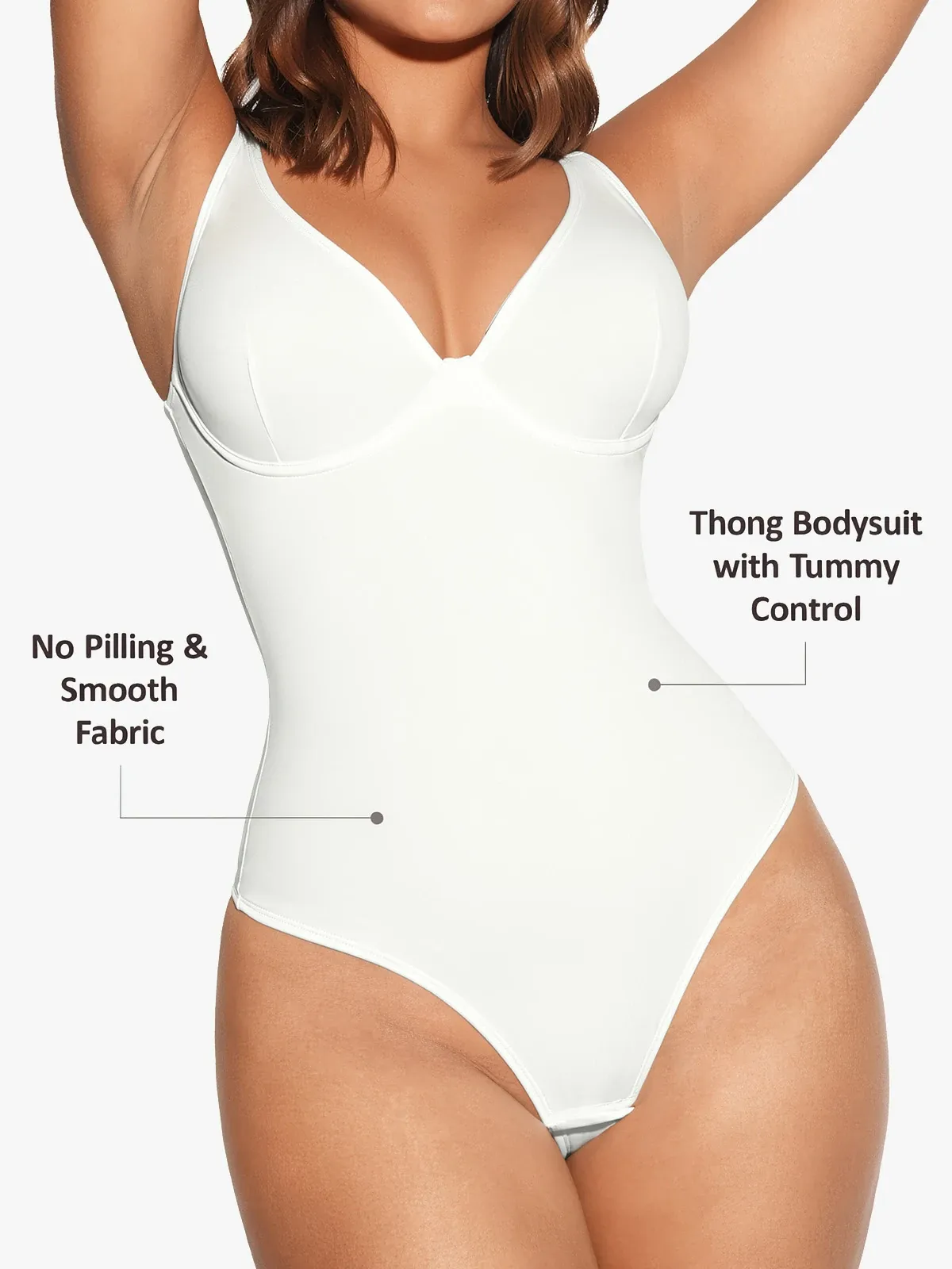 Deep Plunge Underwire Tummy Control Thong Bodysuit
