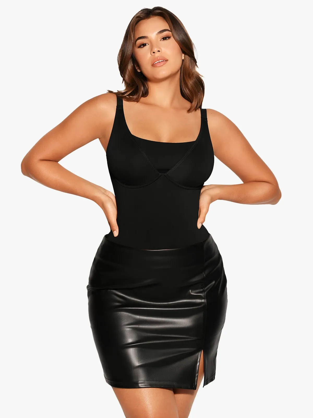 Deep Plunge Underwire Tummy Control Thong Bodysuit