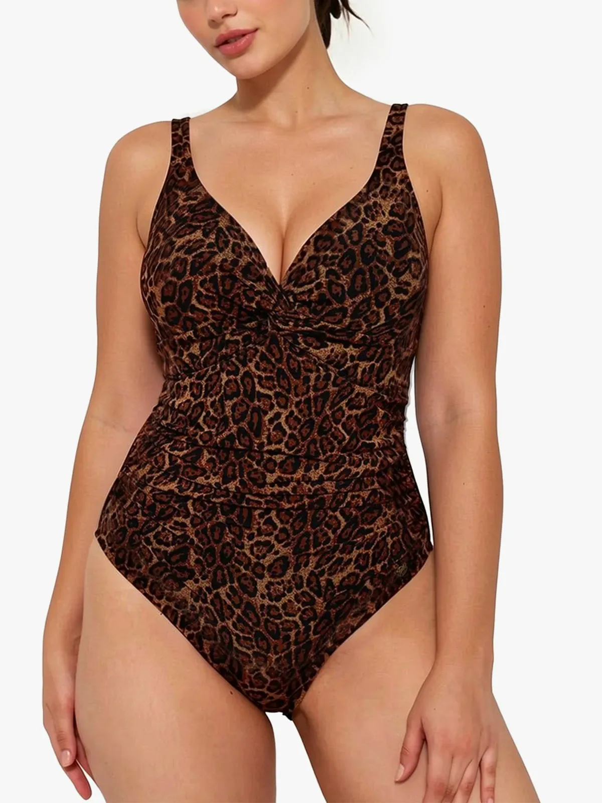 Ruched Twist Front Sculpting One-Piece Swimsuit