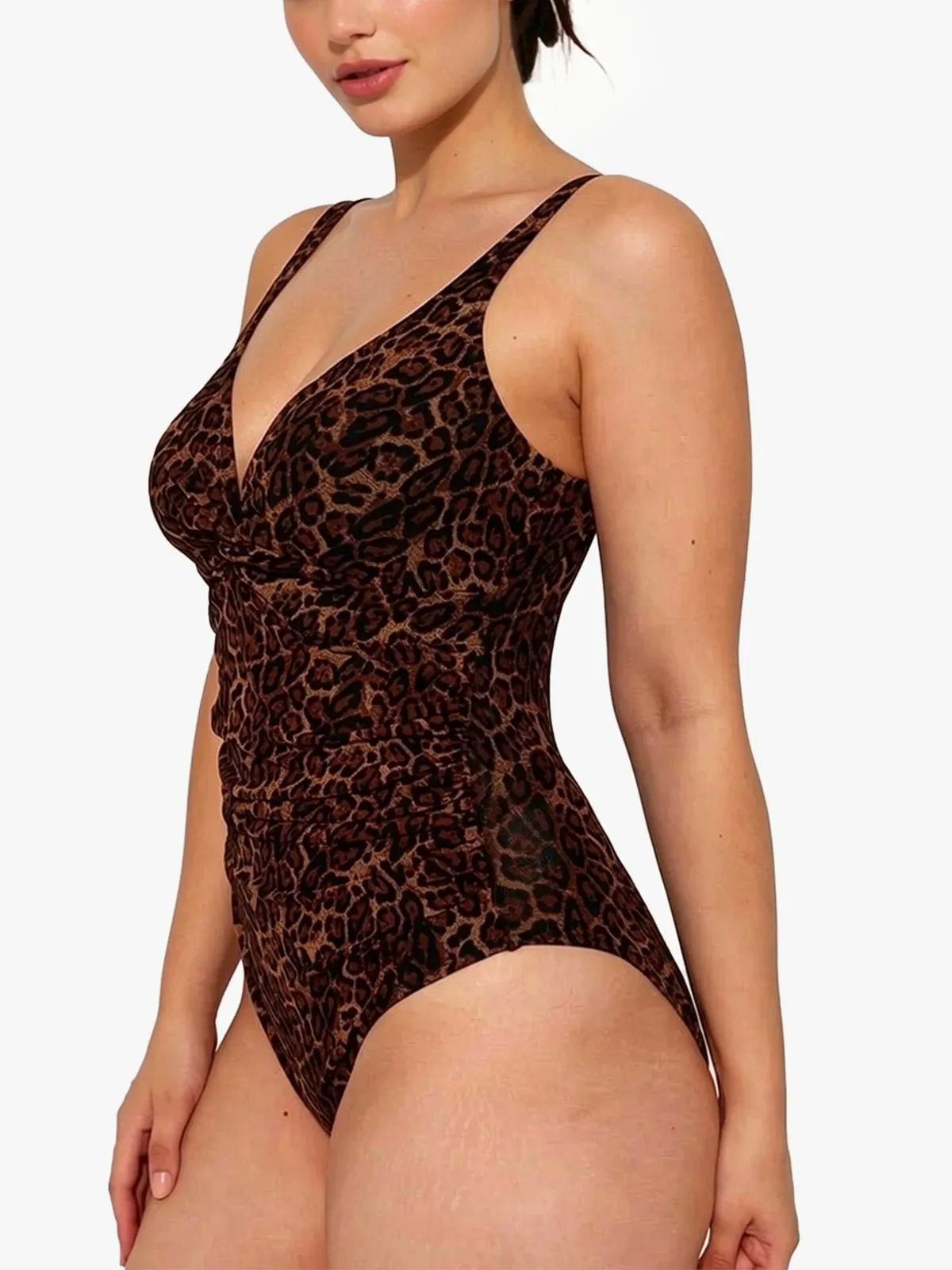 Ruched Twist Front Sculpting One-Piece Swimsuit