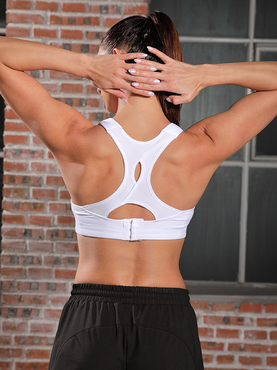 Women's Sports Bra Front Adjustable High Impact Support Padded Bra-Brabic