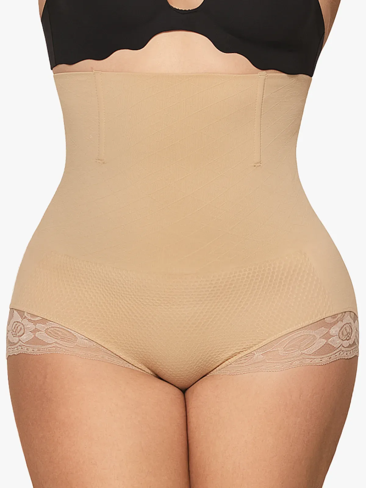 Seamless High Waist Tummy Control Lace Trimmed Control Panties