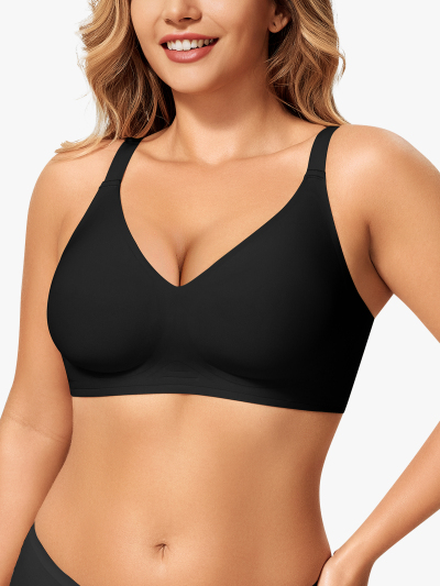 Seamless V-Neck Push up Wireless Everyday Bra