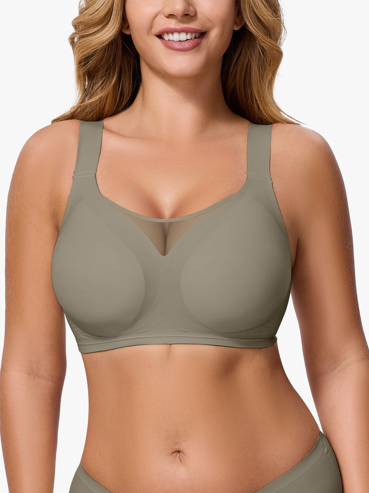 Seamless Mesh Insert Push up Everyday Bra-Brabic