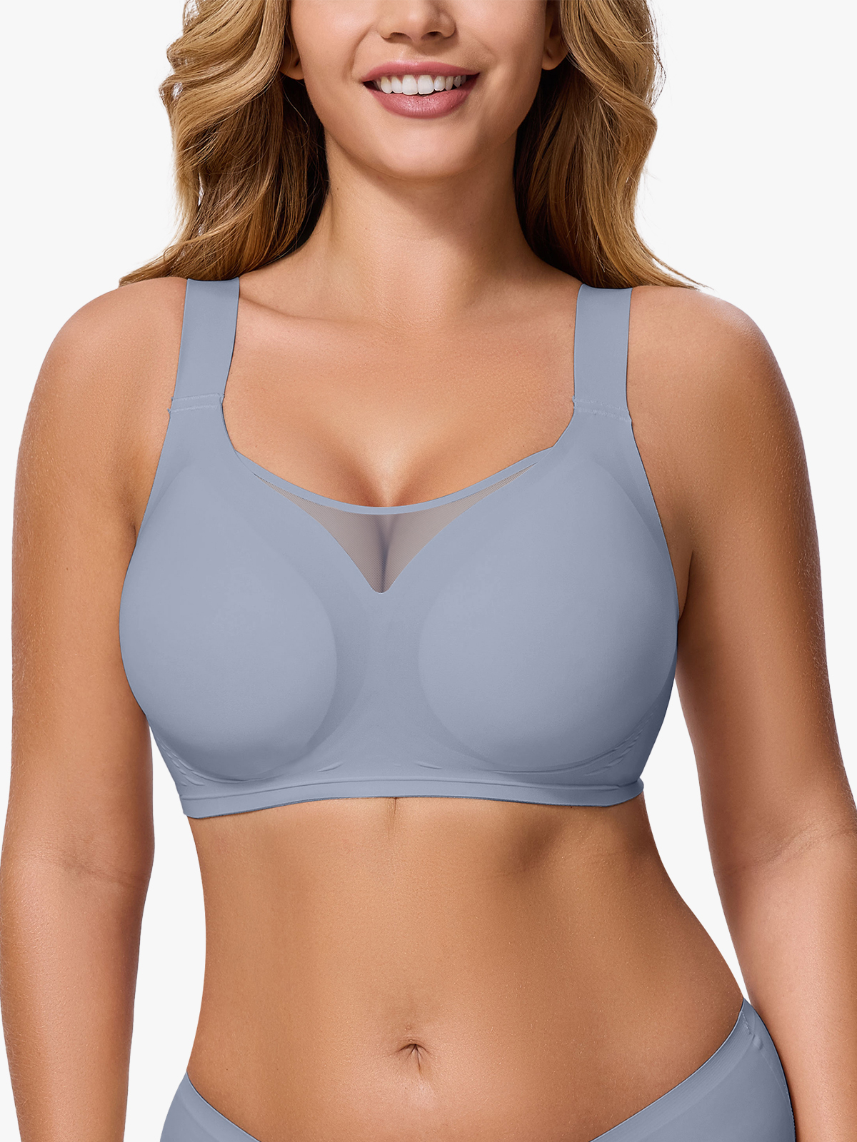 Seamless Mesh Insert Push up Everyday Bra-Brabic
