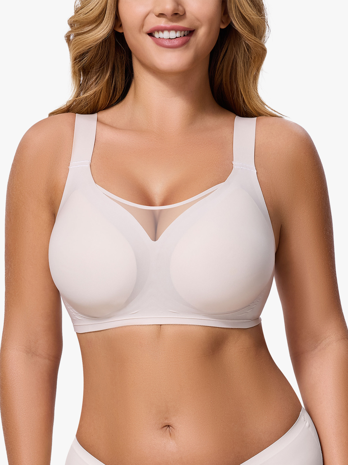 Seamless Mesh Insert Push up Everyday Bra-Brabic