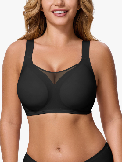 Seamless Mesh Insert Push up Everyday Bra