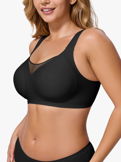 Seamless Mesh Insert Push up Everyday Bra