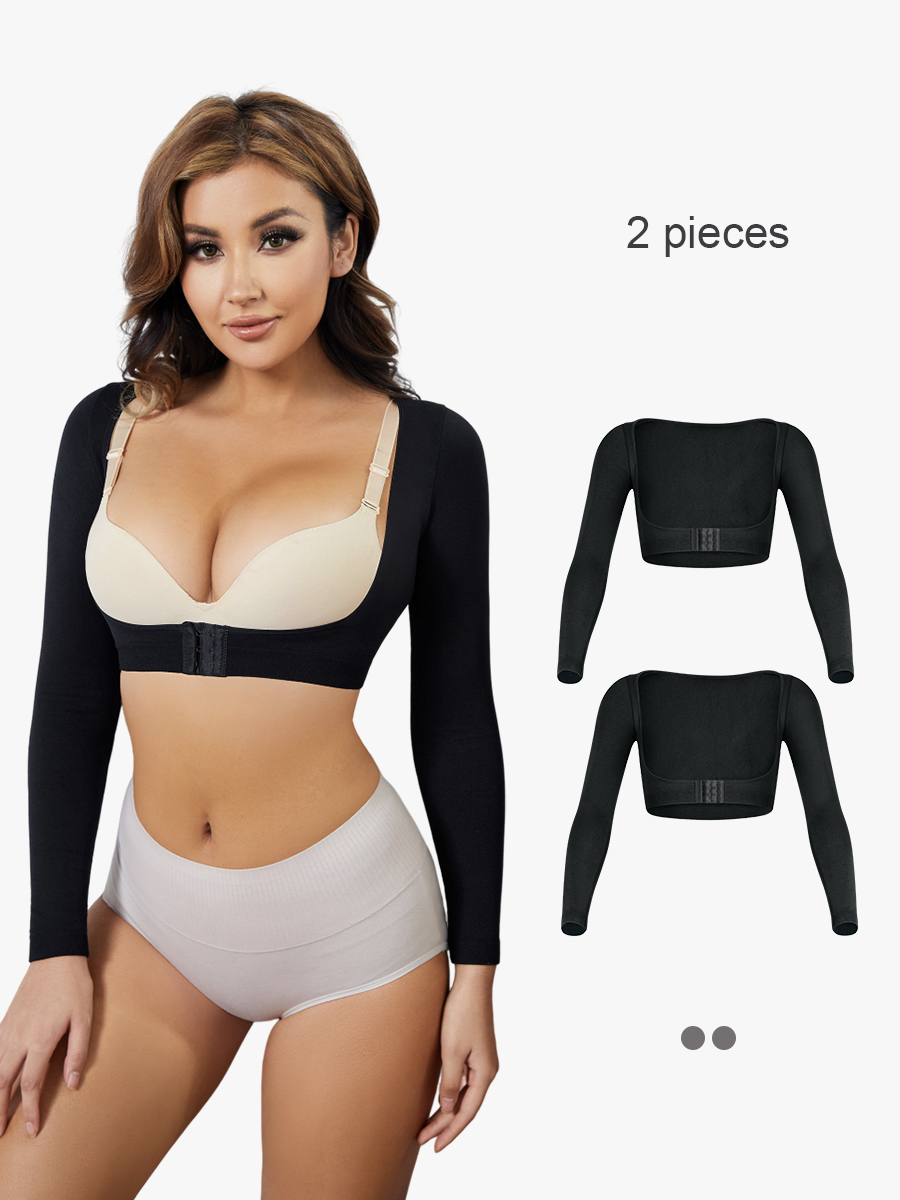 2 Pieces Compression Arm Shaper Faja Post Surgery Slimming Sleeves Tops Shaper-Brabic