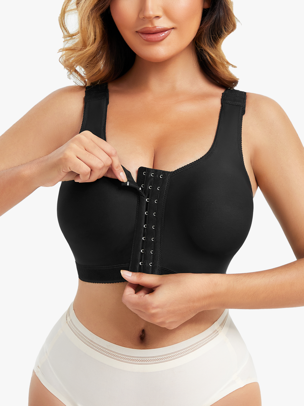 Comfy Front Closure Post-Surgery Bra with Adjustable Strap Daily Wear-Brabic
