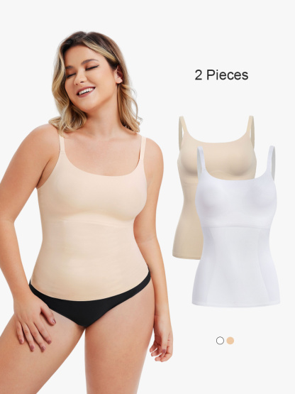 BRABIC 2 Piece Women Tummy Control Compression Tank Tops Seamless Body Shaper TO014
