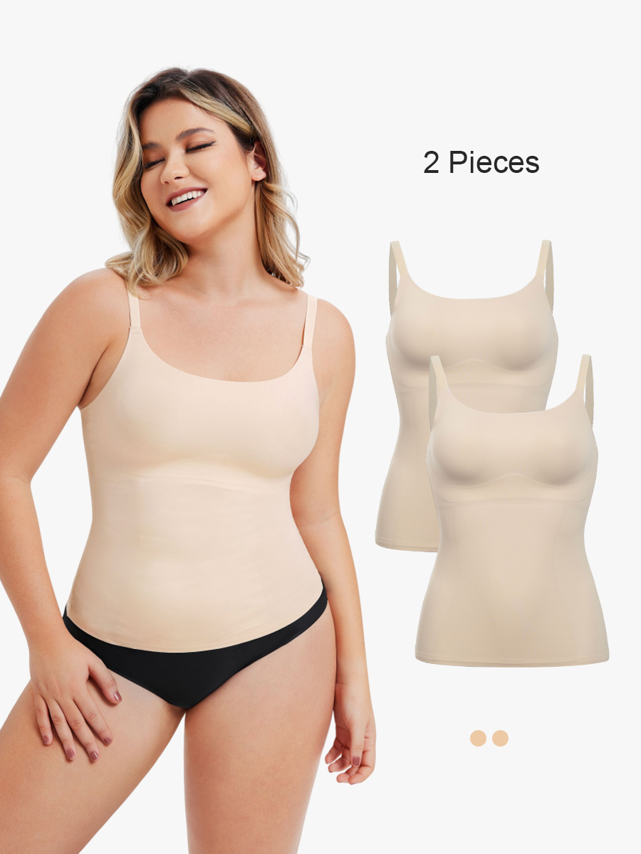 BRABIC 2 Piece Women Tummy Control Compression Tank Tops Seamless Body Shaper TO014