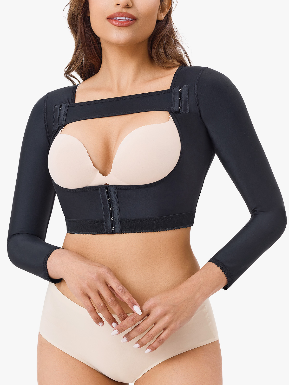 Full Arm Sleeve Compression Garment After Lipo Anti-Slip Shapewear Top-Brabic