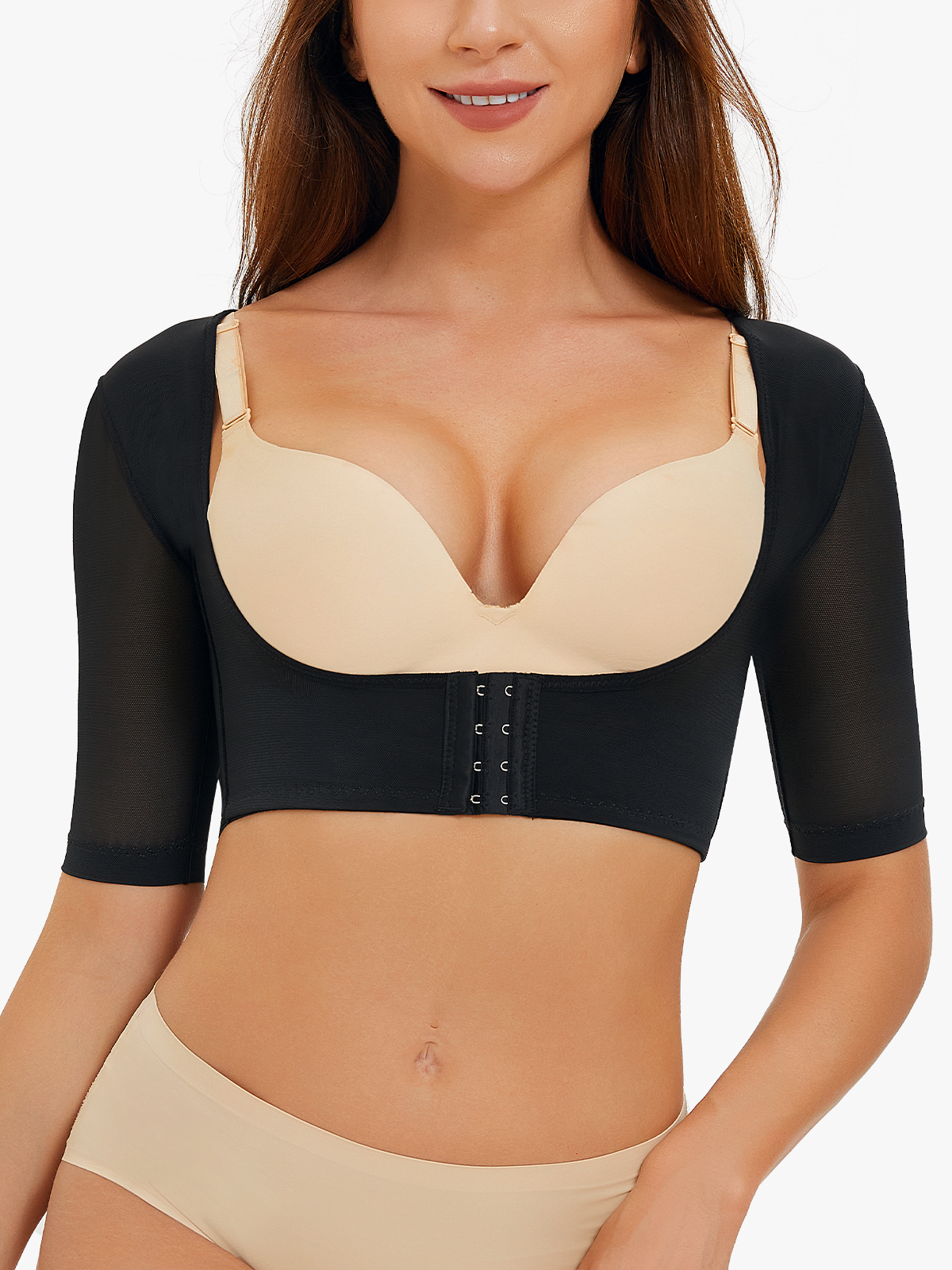 Seamless Mesh Upper Arm Shaper Post Surgery Lipo Posture Corrector Tops-Brabic