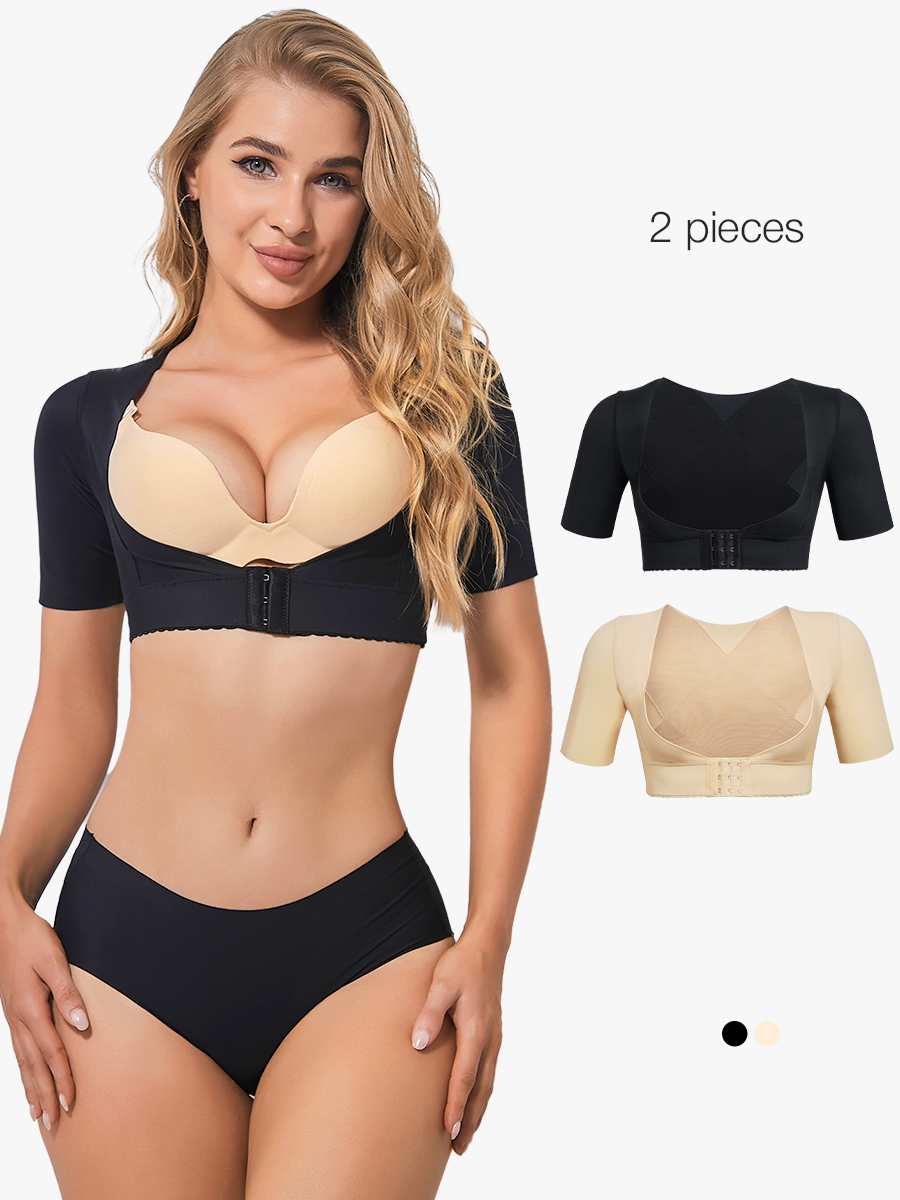 2 Pieces Upper Arm Shoulder Compression Sleeves Post Surgery Shapewear Top-Brabic